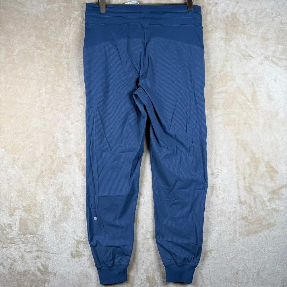 Lululemon Beyond the Studio Jogger Blue Textured Pinstripe Pants Size 8 - Picture 2 of 8